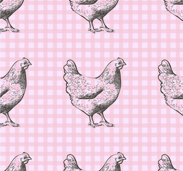 Papel tapiz cocina decoración con estampado de gallina - TenVinilo