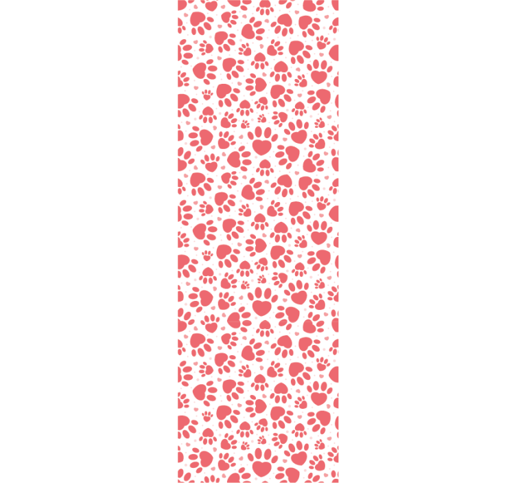 Papel tapiz perros corazones con huellas de patas - TenVinilo