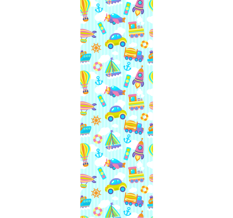 Papel tapiz infantil transporte juguetón - TenVinilo