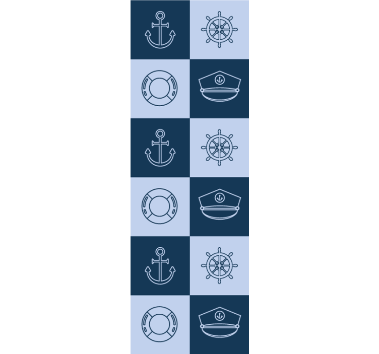 Papel tapiz azulejos patrón de azulejos náuticos - TenVinilo