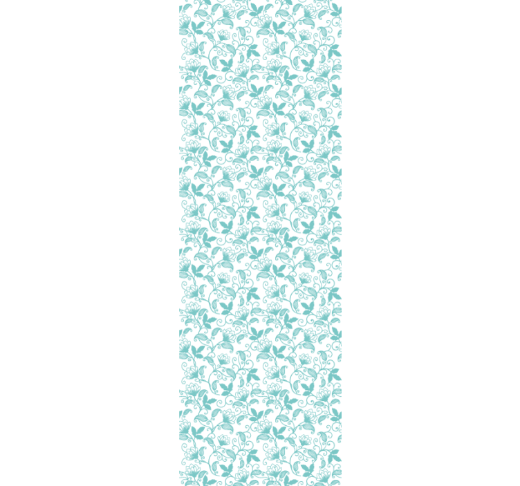 Papel pintado flores Patrón azul claro - TenVinilo