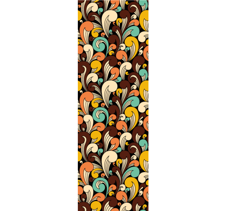 Papel tapiz ornamental motivo de remolino retro - TenVinilo
