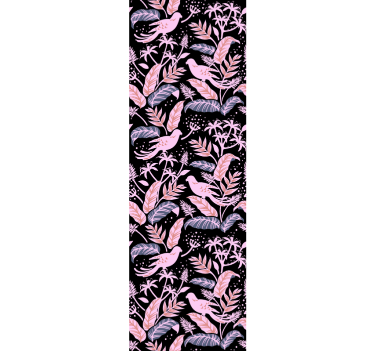 Papel tapiz ornamental pájaros armonía floral - TenVinilo
