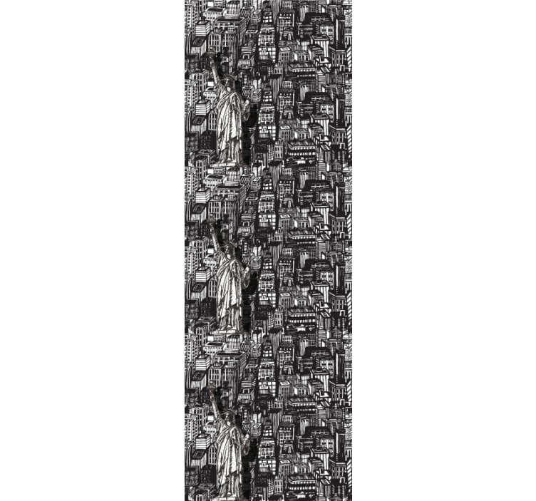 Papel tapiz ciudades collage urbano de estatuas - TenVinilo