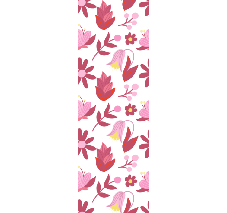 Papel tapiz floral arreglo de ramo rosa - TenVinilo