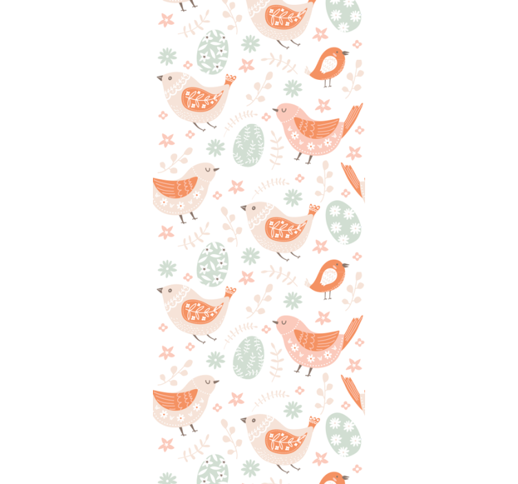 Papel tapiz ornamental diseño con motivo de pájaro - TenVinilo