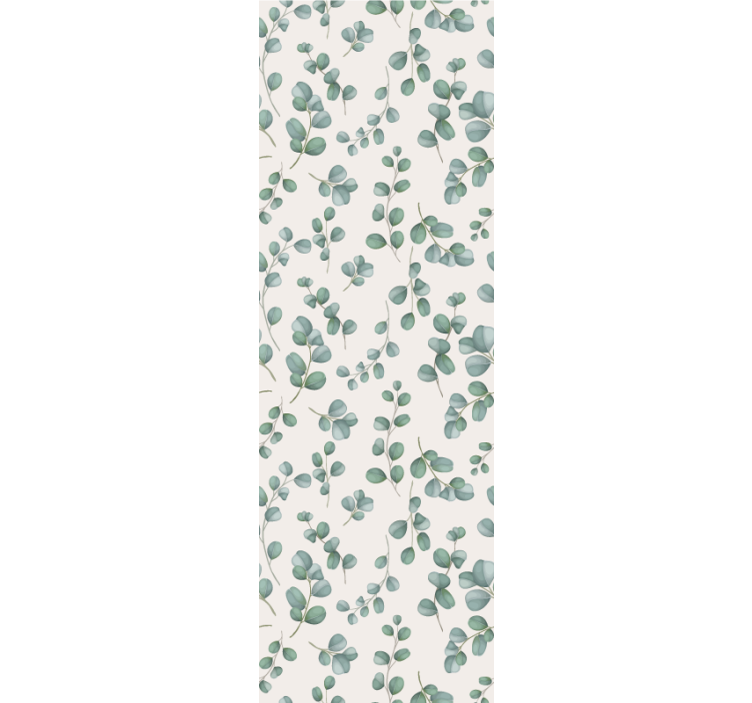 Papel pintado flores Hojas de acuarela sobre fondo beige - TenVinilo