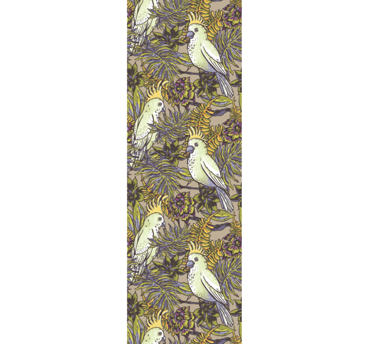 Papel tapiz animales patrones de aves tropicales - TenVinilo
