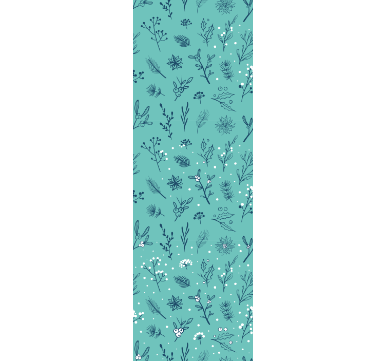 Papel tapiz navidad botánica festiva - TenVinilo