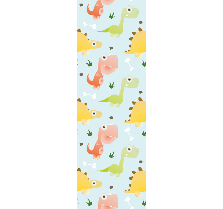 Papel tapiz dinosaurios patrones de dinosaurios juguetones - TenVinilo