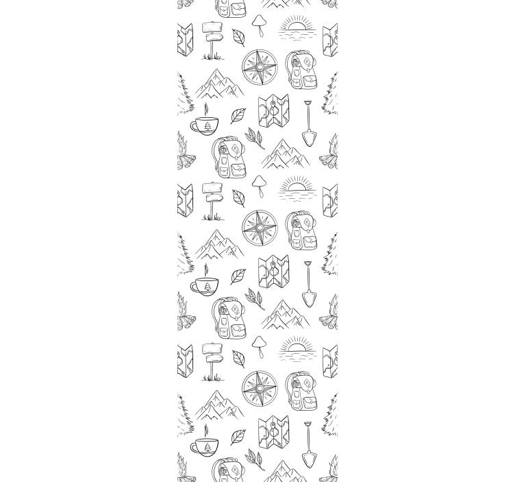 Papel tapiz moderno boceto de aventura al aire libre - TenVinilo