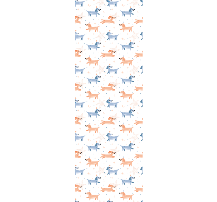 Papel tapiz bebé tema de cachorros juguetones - TenVinilo