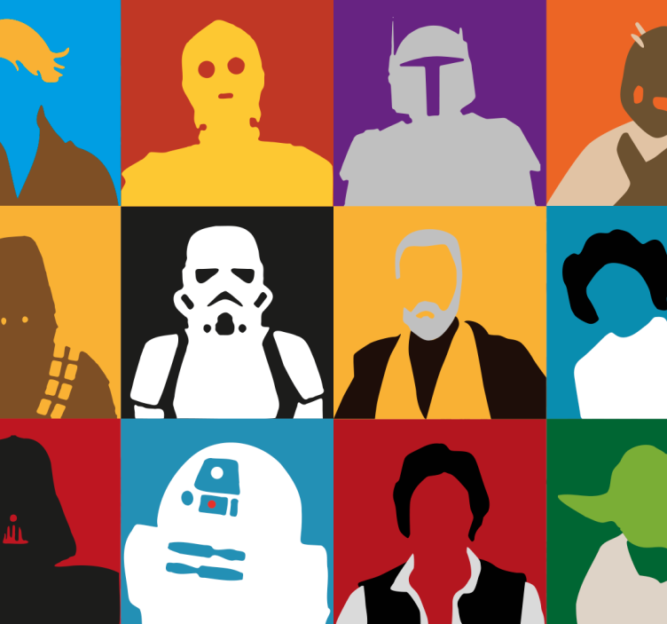 Papel tapiz arte siluetas icónicas - TenVinilo