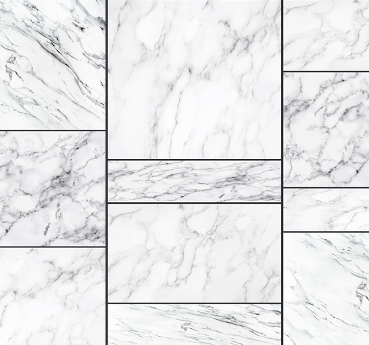 Papel pintado mármol azulejos clásicos grises - TenVinilo