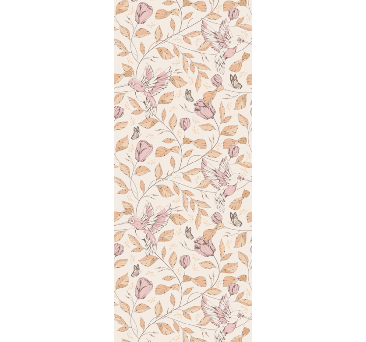 Papel tapiz flores delicado motivo beige - TenVinilo