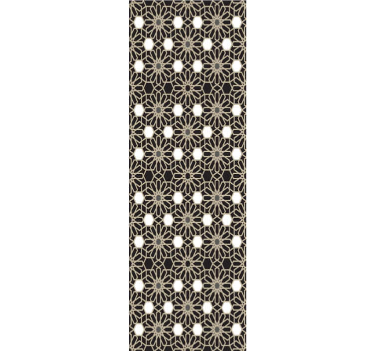 Papel tapiz azulejos tema floral geométrico - TenVinilo