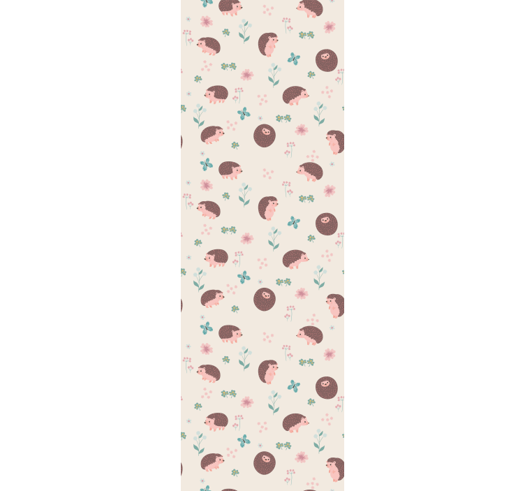 Papel tapiz animales lindos patrones de erizo - TenVinilo