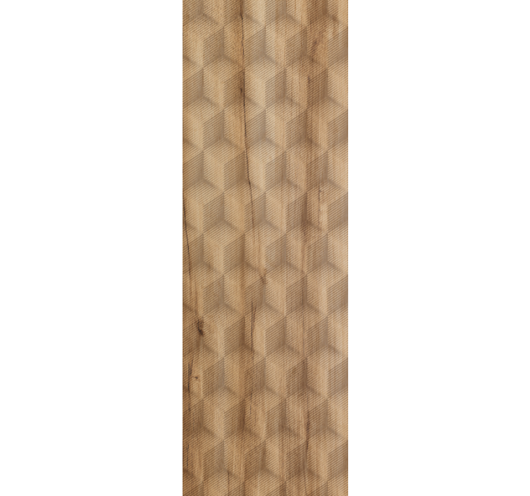 Papel pintado imitación madera Patrón de diamante de roble marrón - TenVinilo