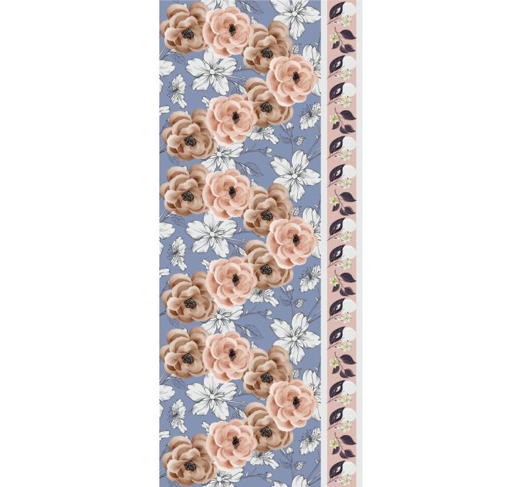 Papel pintado flores Líneas de flores modernas - TenVinilo