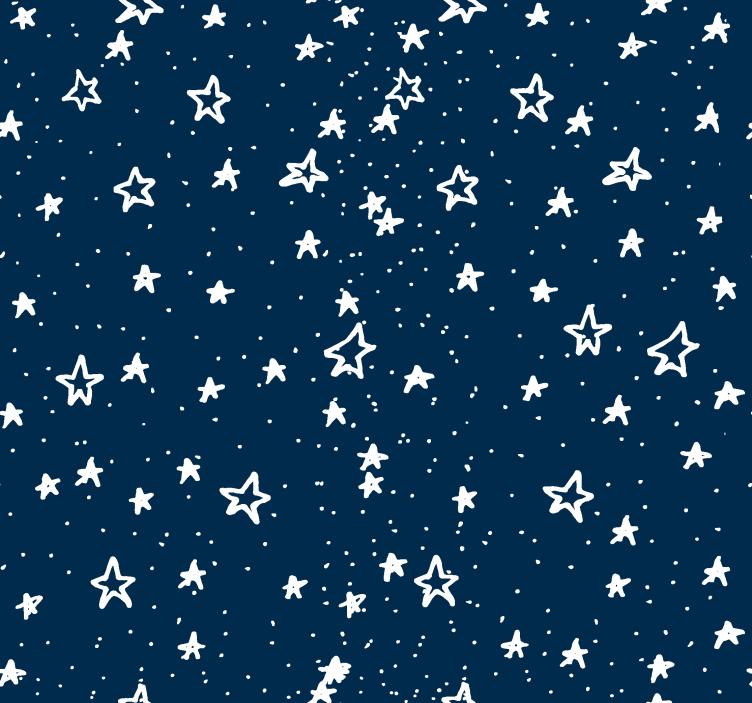 Papel tapiz navy estrellas dibujadas - TenVinilo