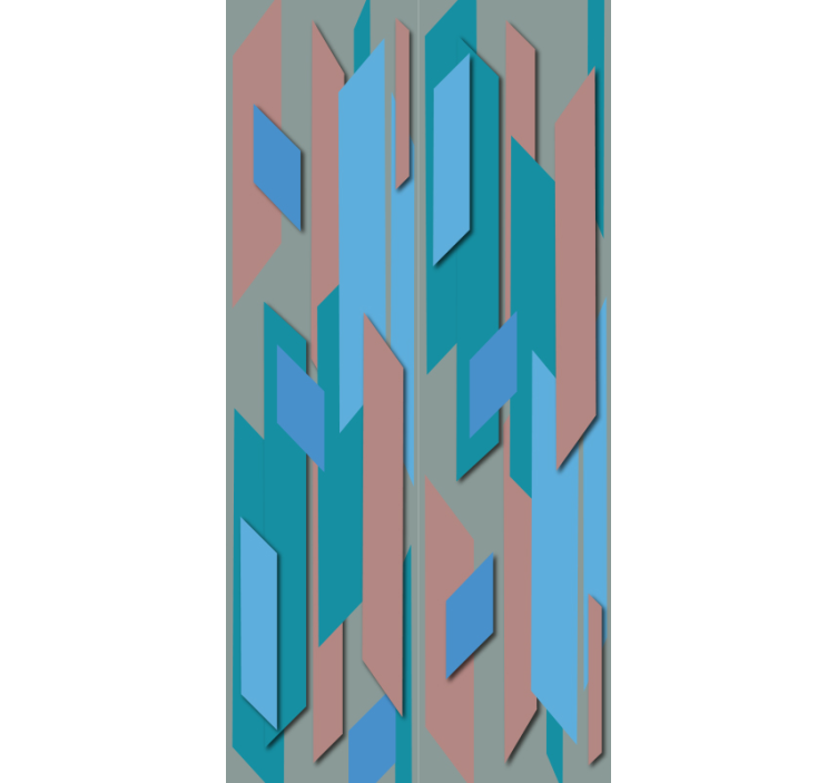 Papel pintado abstracto piezas azules - TenVinilo