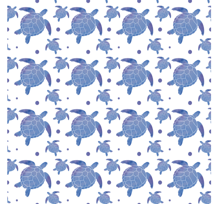 Papel pintado animal tortugas azules - TenVinilo