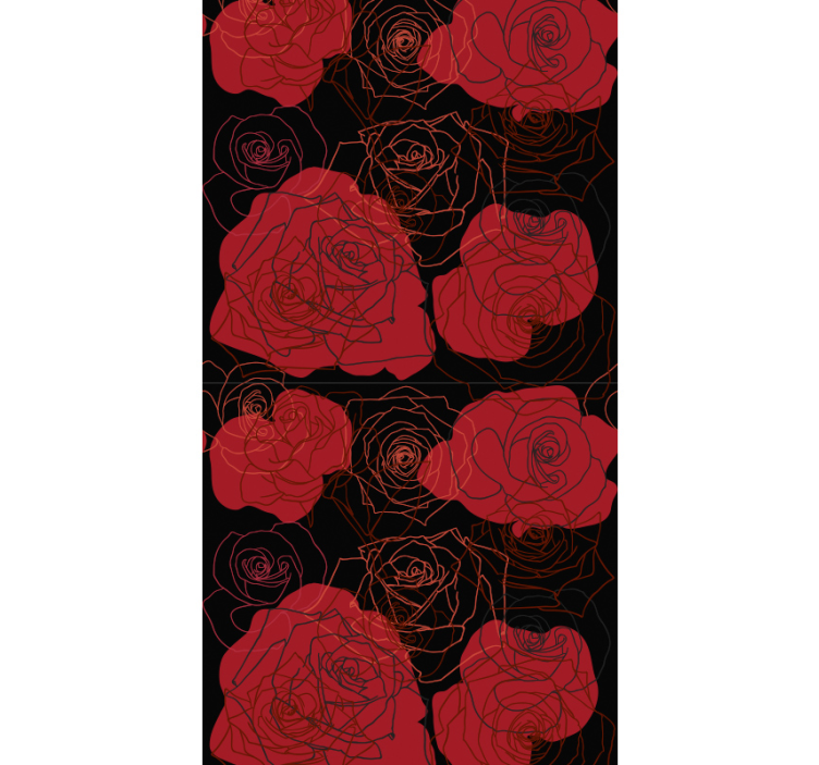 Papel pintado flores conjunto de rosas - TenVinilo