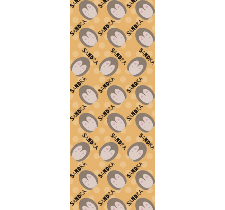 Papel tapiz bebé patrón de erizo personalizado - TenVinilo