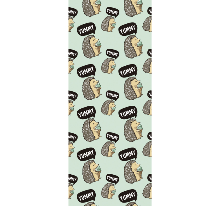 Papel pintado infantil erizos adorables felices - TenVinilo