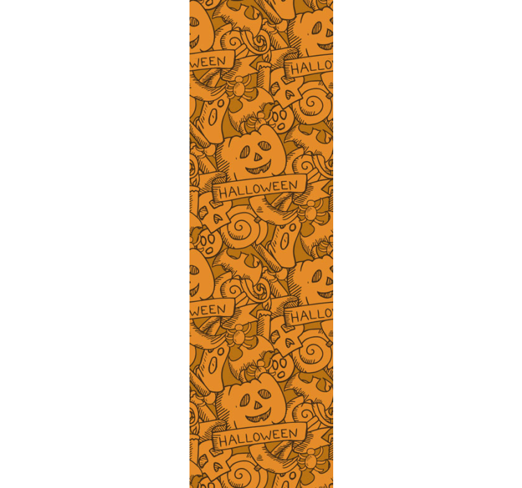 Papel tapiz Halloween alegre motivo naranja - TenVinilo