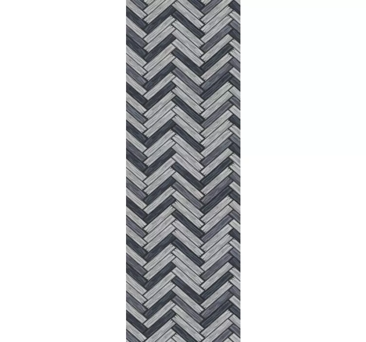 Papel pintado imitación madera Madera gris chevron - TenVinilo