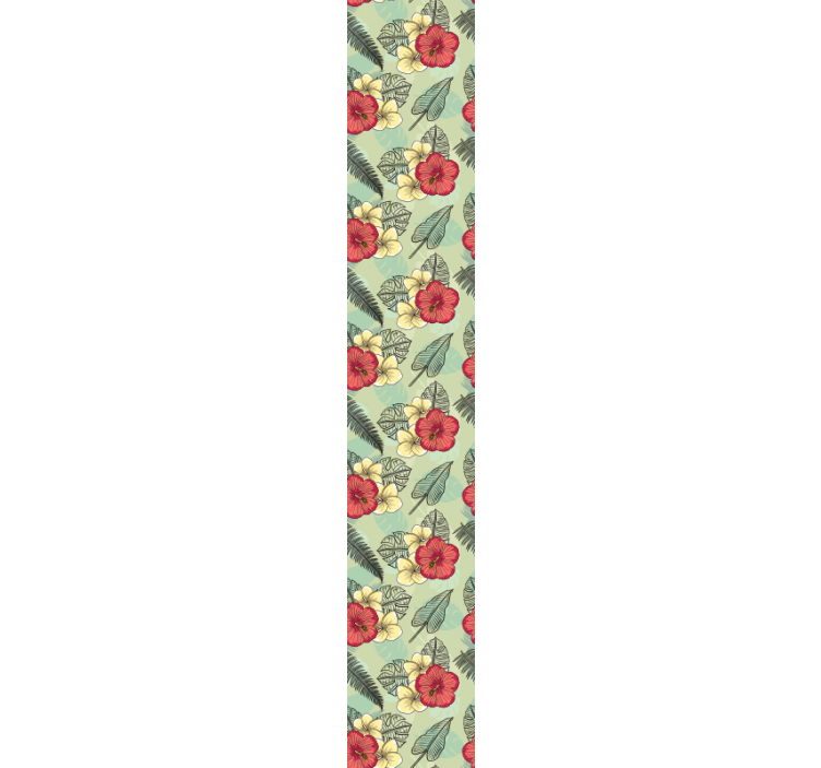 Papel tapiz flores arreglo tropical verde - TenVinilo