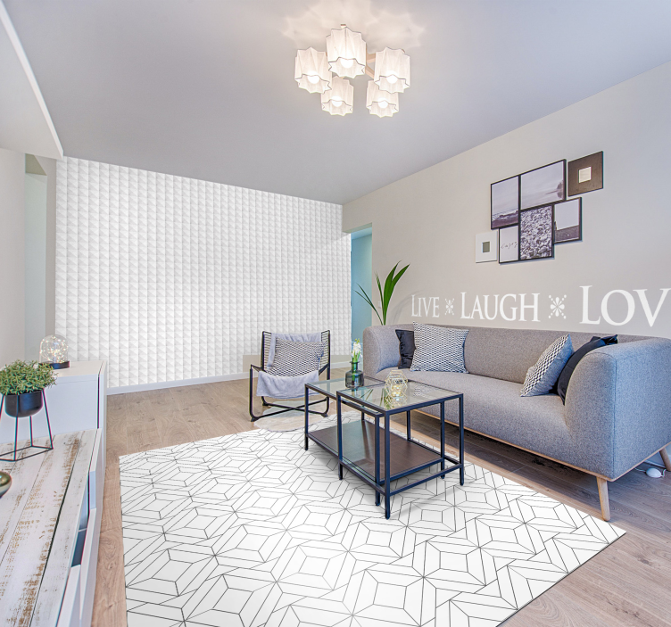 Papel pintado 3D cuadrados blancos - TenVinilo