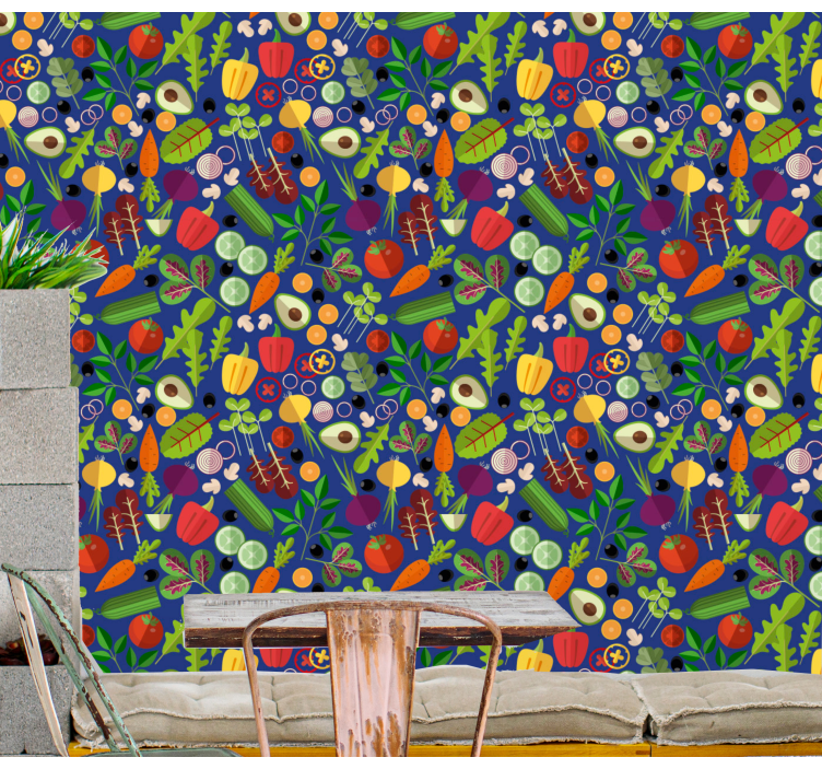 Papel tapiz naturaleza mezcla de verduras - TenVinilo