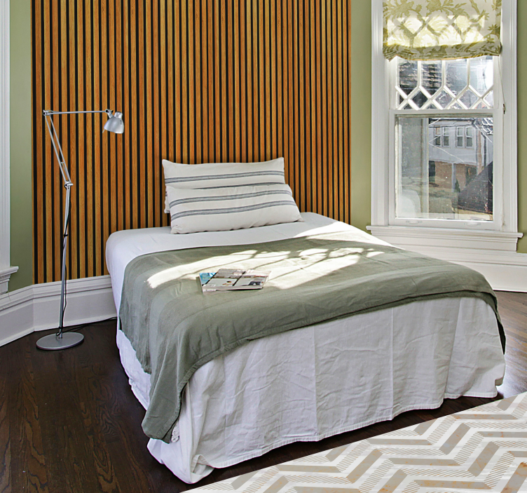 Papel pintado madera listones marrones - TenVinilo