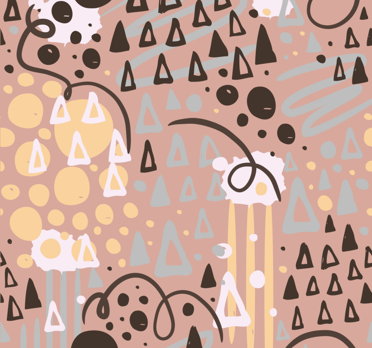 Papel pintado infantil de nubes y triángulos - TenVinilo