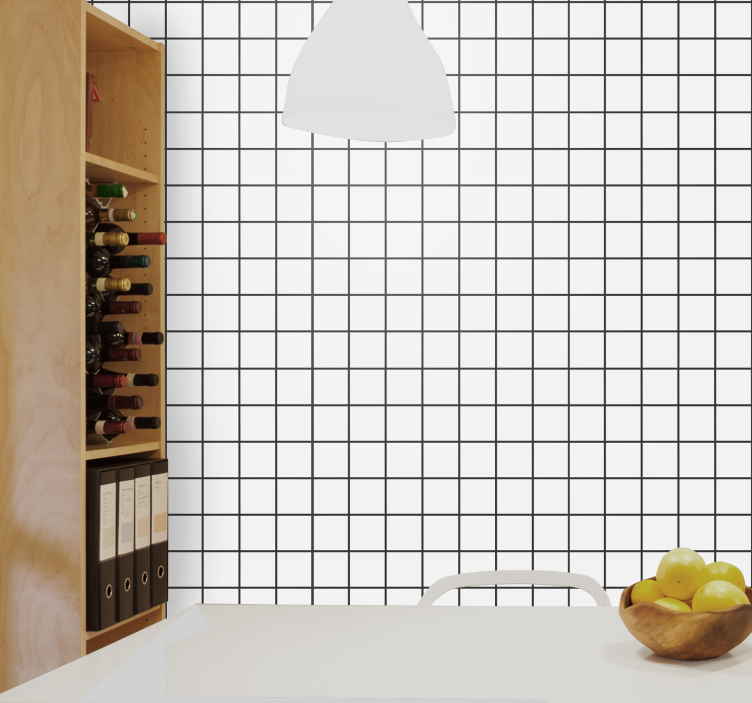 Papel tapiz geométrico cuadrícula geométrica - TenVinilo