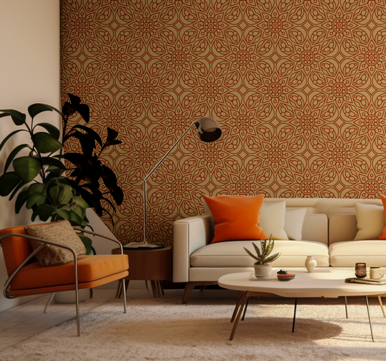 Papel pintado floral Elementos de mandala vintage - TenVinilo