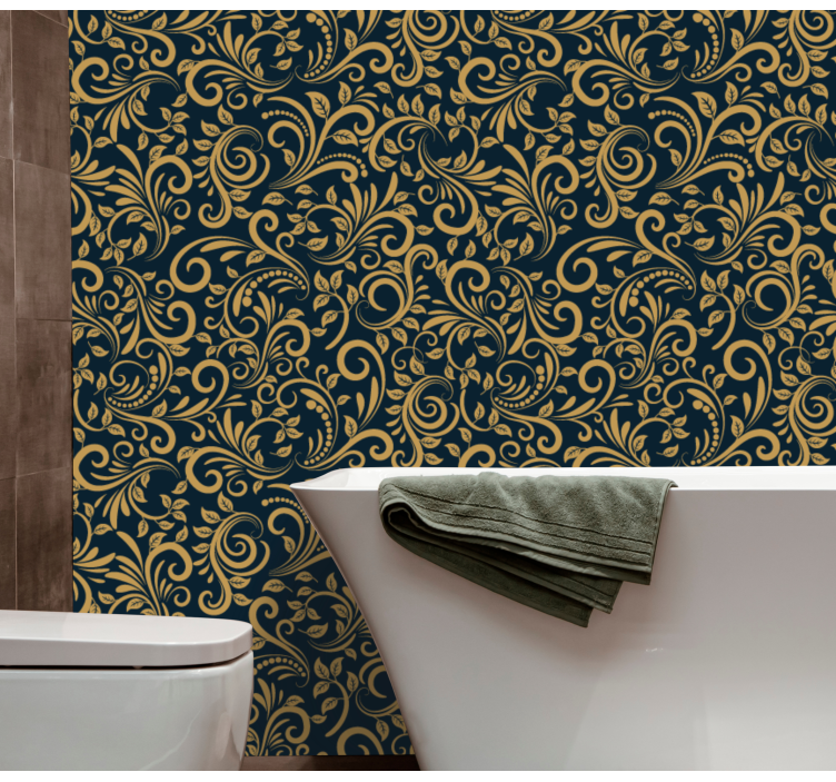 Papel pintado floral Versace oro negro - TenVinilo