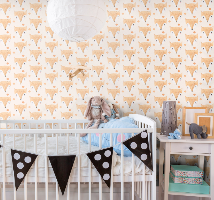 Papel habitación infantil zorro pintado a mano - TenVinilo