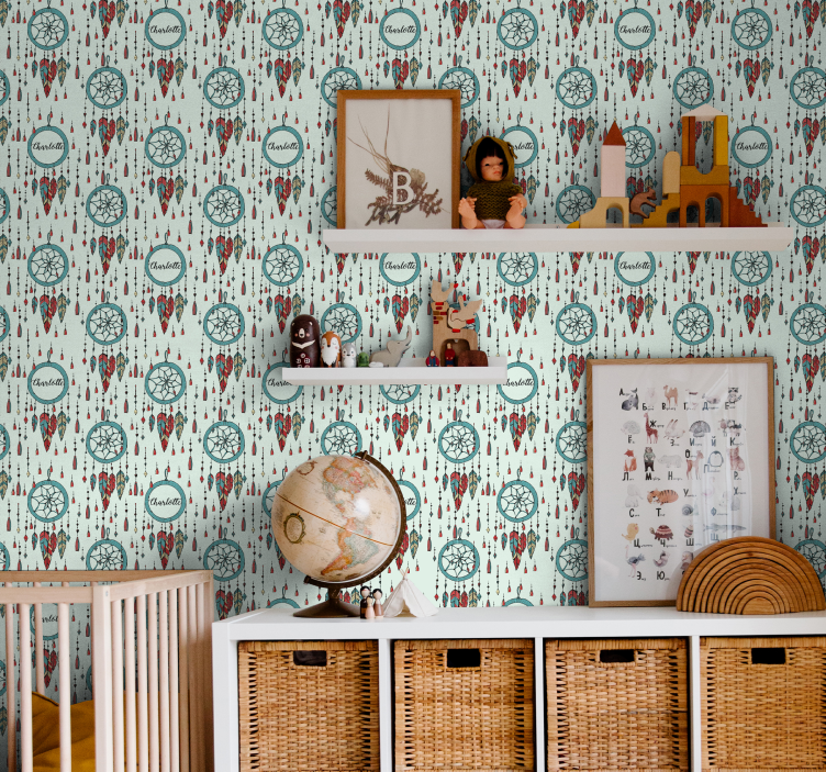 Papel pintado infantil atrapa sueños azules - TenVinilo