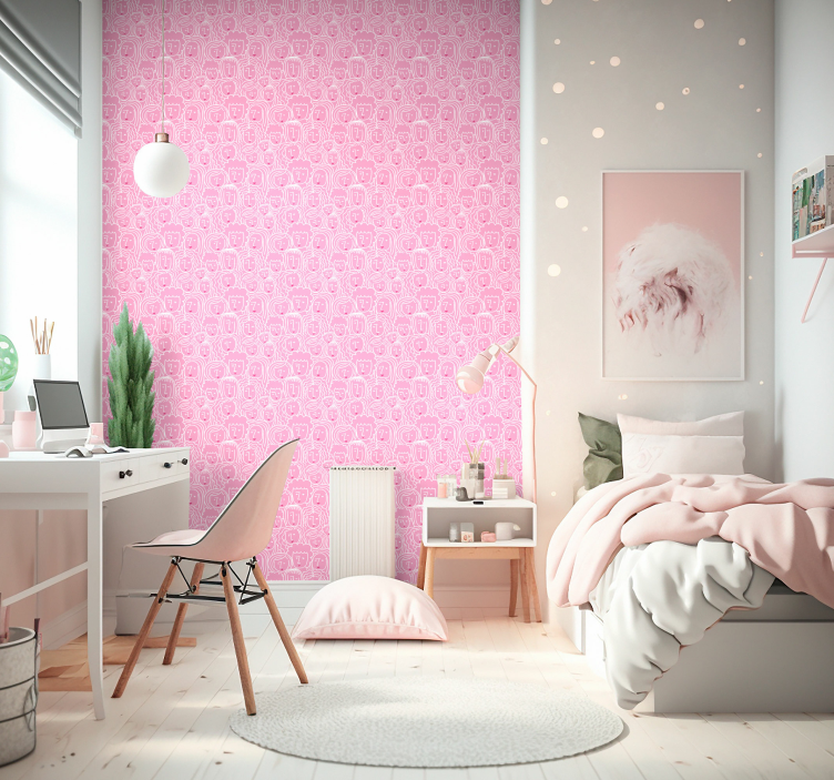 Papel pared arte Caras de chicas - TenVinilo