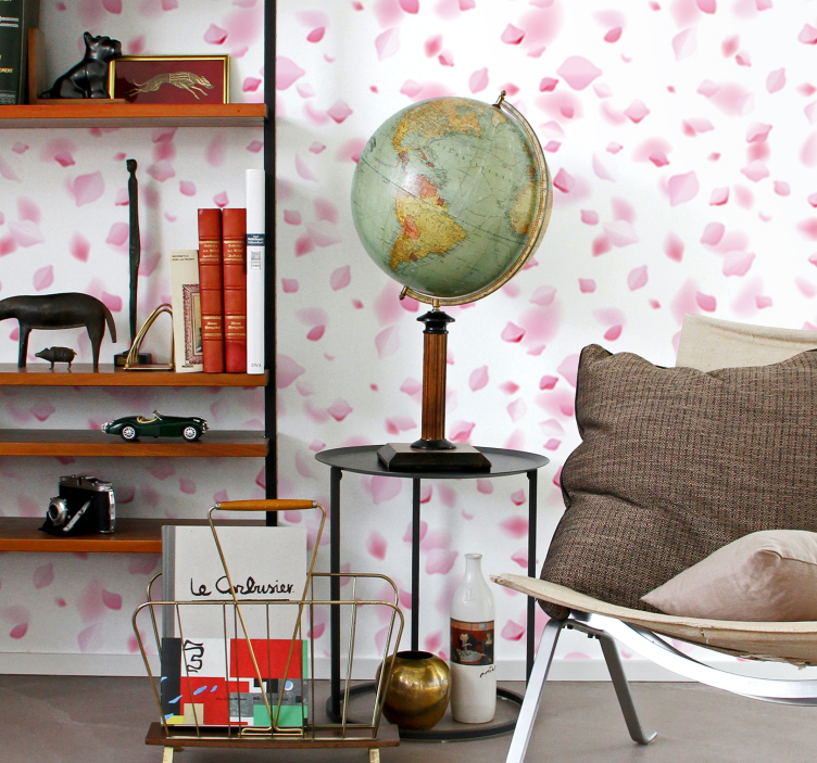 Papel pintado flores de pétalos de rosa - TenVinilo