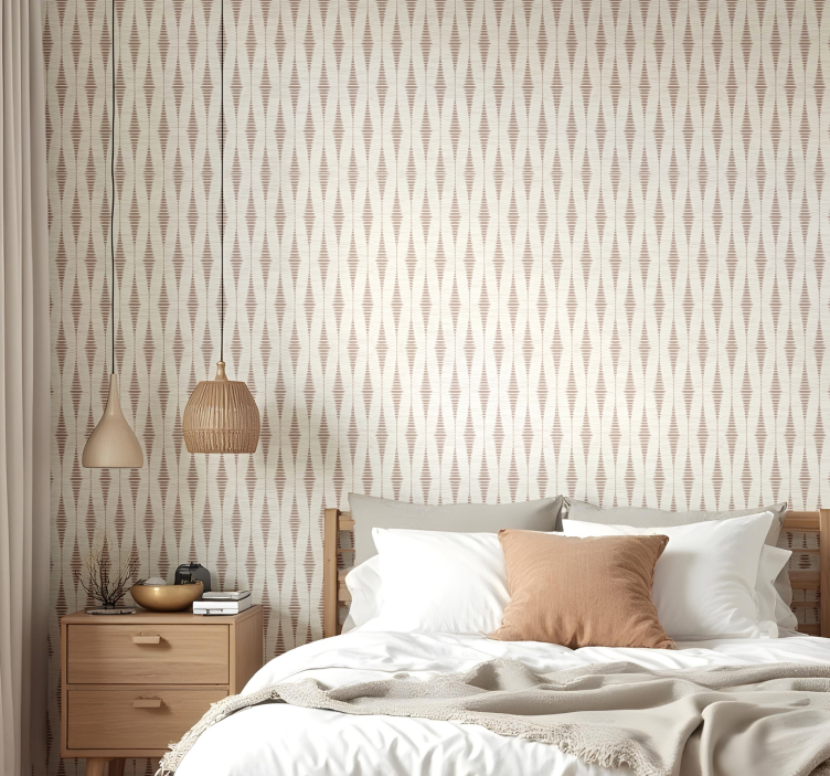 Papel pintado geométrico mousse de moca rabaul ikat - TenVinilo