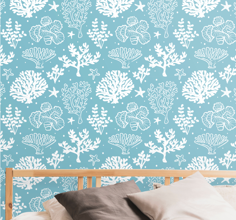 Papel pintado dormitorio Mundo marino submarino - TenVinilo