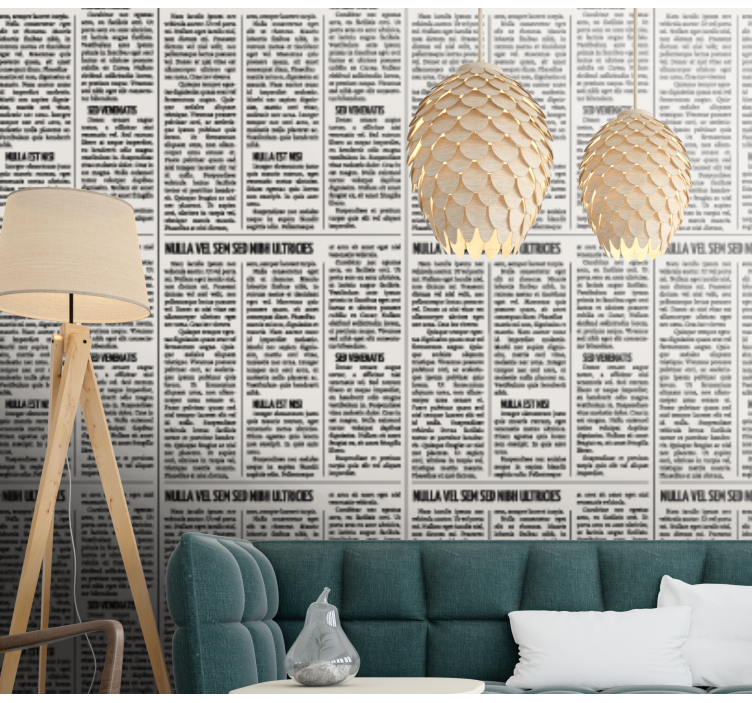Papel pintado dormitorio Papel de diario con texto - TenVinilo
