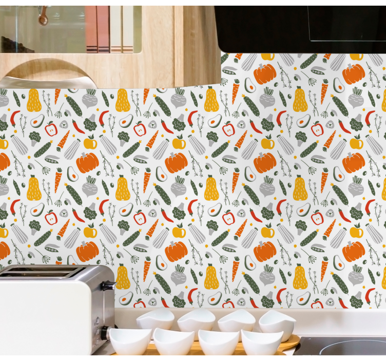 Papel pintado cocina Colección de frutas y verduras - TenVinilo