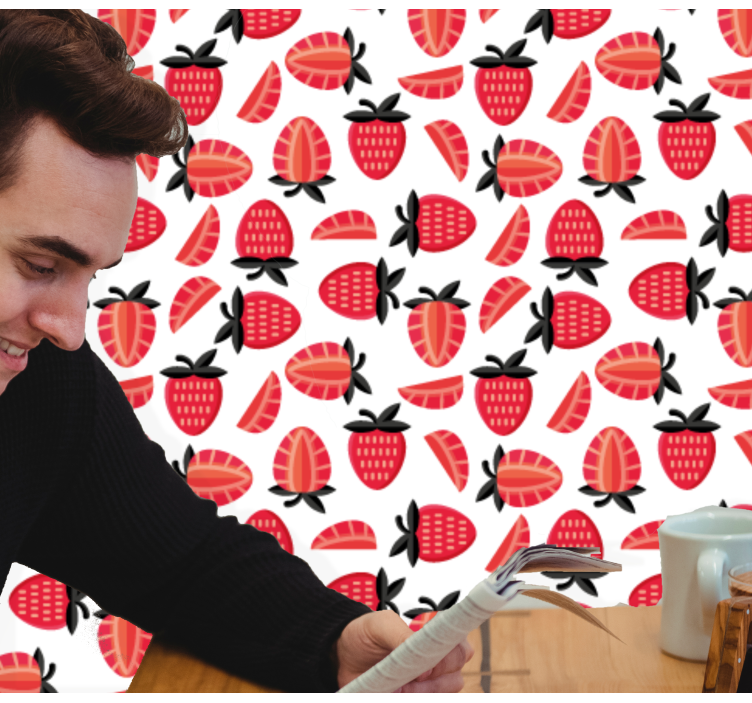 Papel pintado cocina Fresas rojas reales - TenVinilo