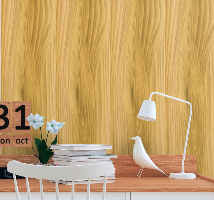 Papel pintado salón Fondo de textura de madera realista - TenVinilo