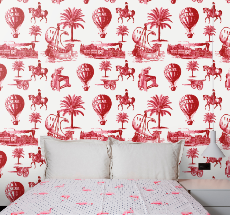 Papel tapiz vintage escenas de viajes vintage - TenVinilo